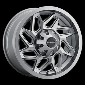 14x7 Vision 361 Spyder Gunmetal 4x156 ET2.5 Wheel Rim