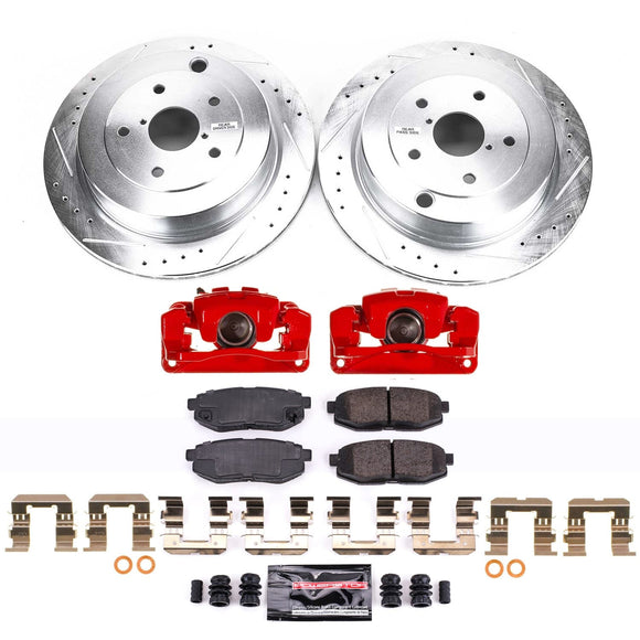 PowerStop Z23 Daily Driver Carbon-Fiber Ceramic Pads Drilled & Slotted Rotor & C
