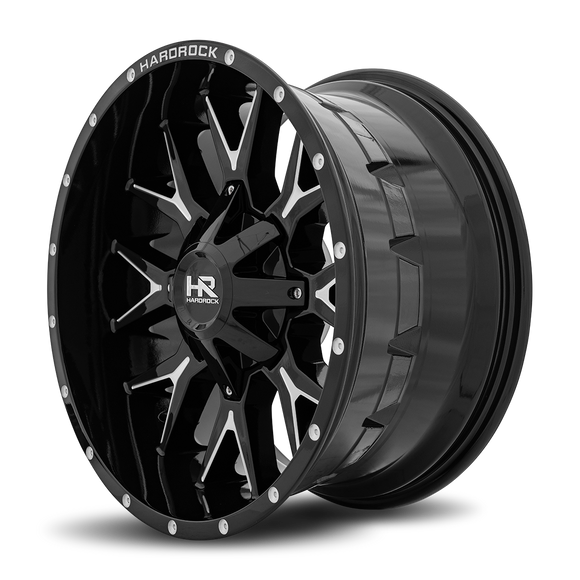 20x10 Hardrock Affliction Gloss Black Milled 5x127/139.7 ET-19 wheel/rim