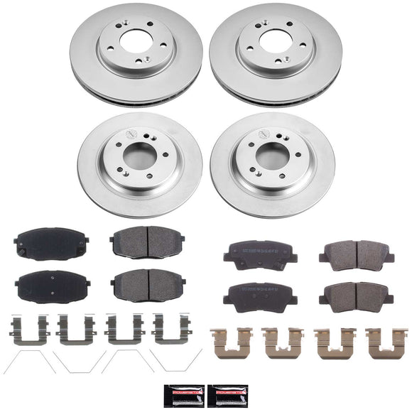 PowerStop Genuine Geomet Coated Rotor and Low-Dust Ceramic Brake Pad Kit