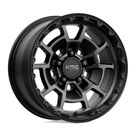17X8.5 KMC KM718 SUMMIT Satin Black With Gray Tint 5X127 ET0 wheel/rim