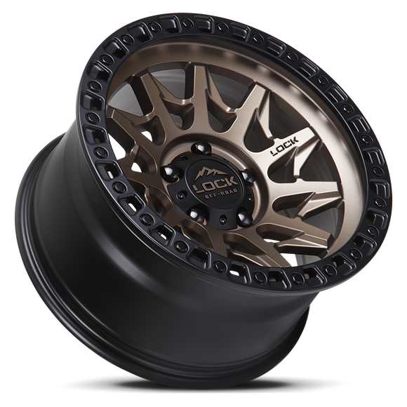 20x10 Lock Off-Road Lunatic Matte Bronze Black Ring 8x170 ET-18 Wheel Rim