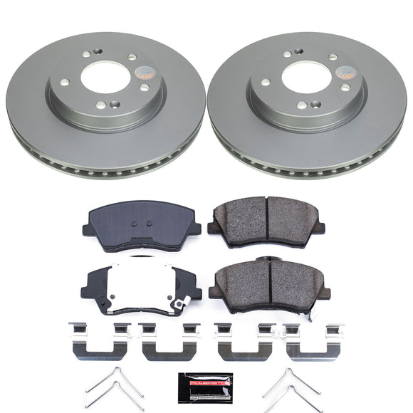 PowerStop Genuine Geomet Coated Rotor and Low-Dust Ceramic Brake Pad Kit