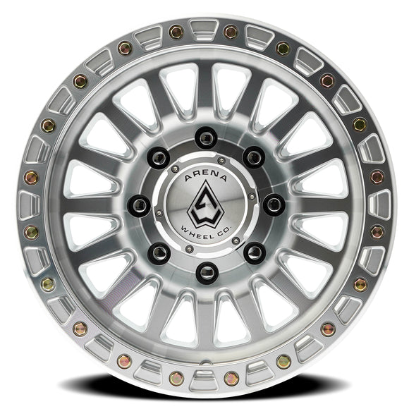 17x9 Arena Wheel Trophy Gloss Silver Machined Wheel 8x170 ET0 CB125.1