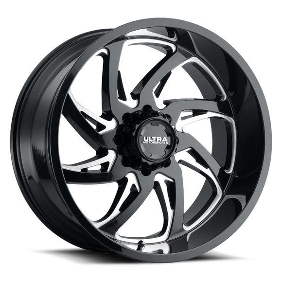 20x10 Ultra 230BM Gloss Black Milled 6x135 6x139.7 6x5.5 ET-25 Wheel Rim