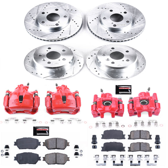 PowerStop Z23 Daily Driver Carbon-Fiber Ceramic Pads Drilled & Slotted Rotor & C