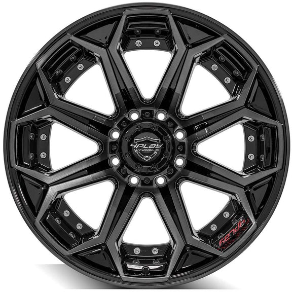 4Play Gen2 4P80R 22x12 Black Brushed Face Tinted Wheel 8x180 ET-44 CB124.1