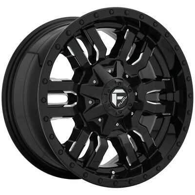 20X9 Fuel D595 SLEDGE Gloss Black Milled 6X120/6X139.7 ET20 wheel/rim