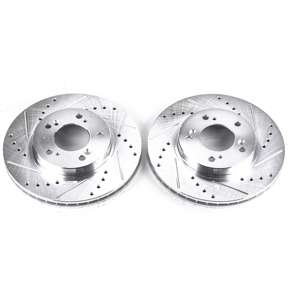 PowerStop Evolution Drilled Slotted Rotors Pair Front For Acura Legend