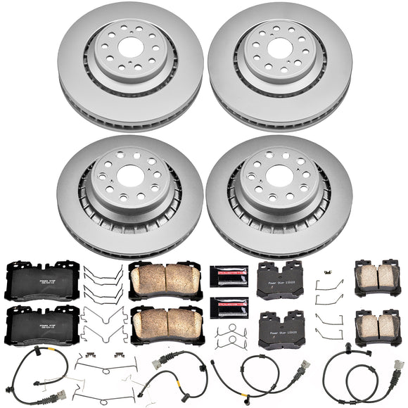 PowerStop Genuine Geomet Coated Rotor and Low-Dust Ceramic Brake Pad Kit