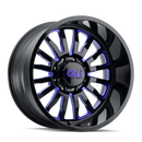 24x14 Cali Off-Road Summit  Black/Blue Milled Spokes 6x135 ET-76 wheel