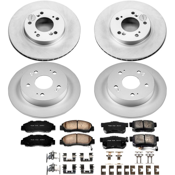 PowerStop Genuine Geomet Coated Rotor and Low-Dust Ceramic Brake Pad Kit