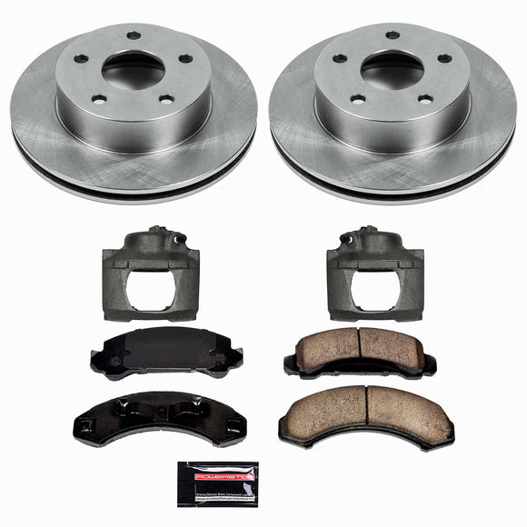 PowerStop OE Stock Replacement Low-Dust Ceramic Brake Pad, Rotor and Caliper Kit