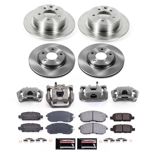 PowerStop OE Stock Replacement Low-Dust Ceramic Brake Pad, Rotor and Caliper Kit