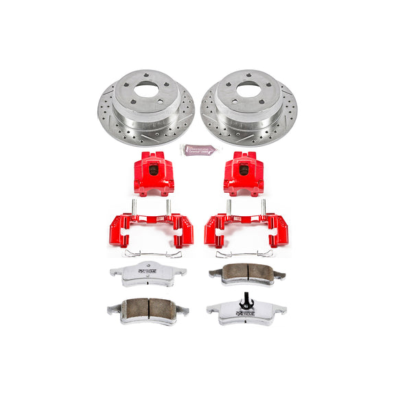 PowerStop Z26 Street Performance Ceramic Brake Pad, Drilled Slotted Rotor, and C