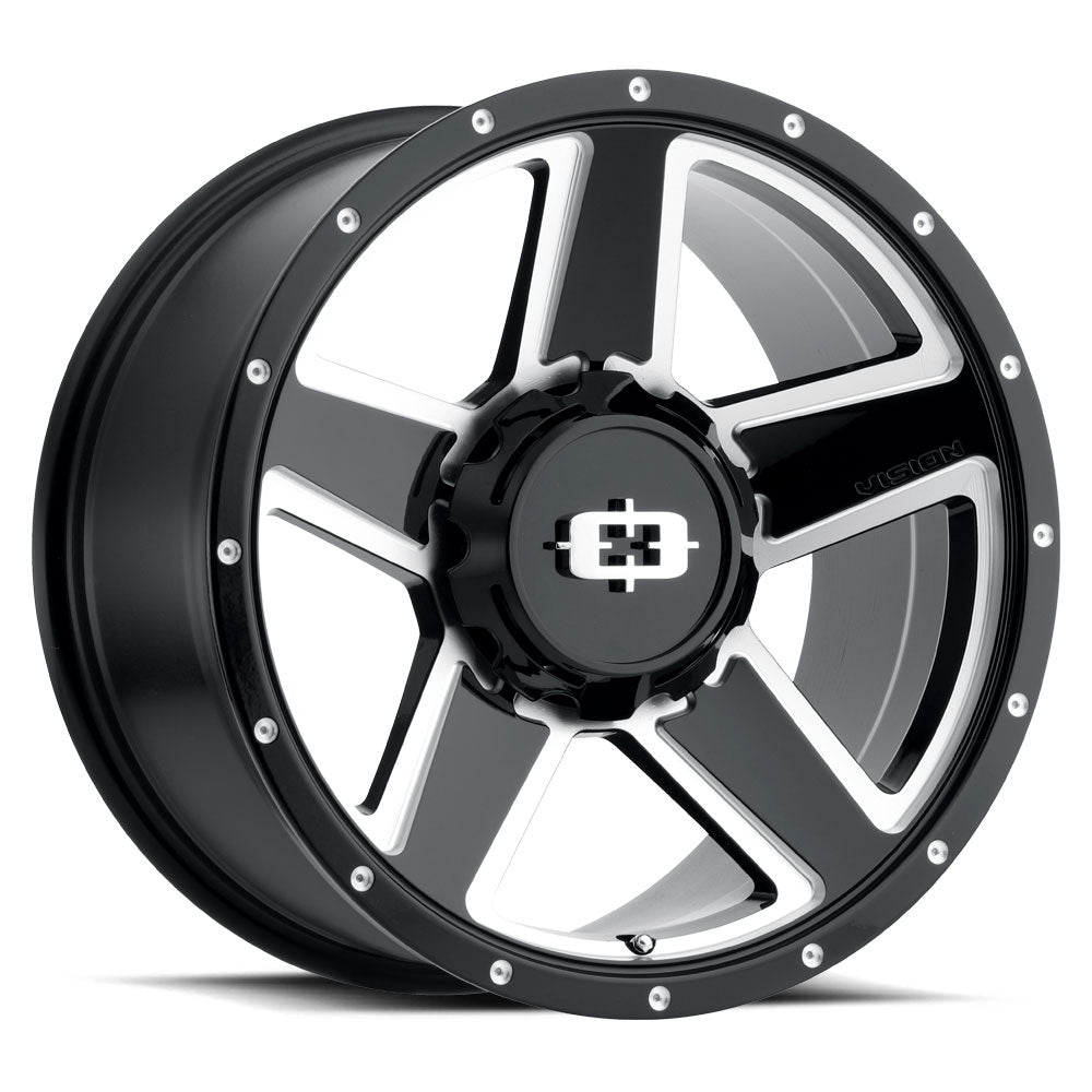 16x6 Vision 390 Empire Black Milled Spoke 6x139.7 6x5.5 ET0 Wheel Rim