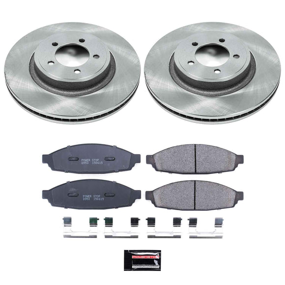 PowerStop OE Stock Replacement Low-Dust Ceramic Brake Pad and Rotor Kit