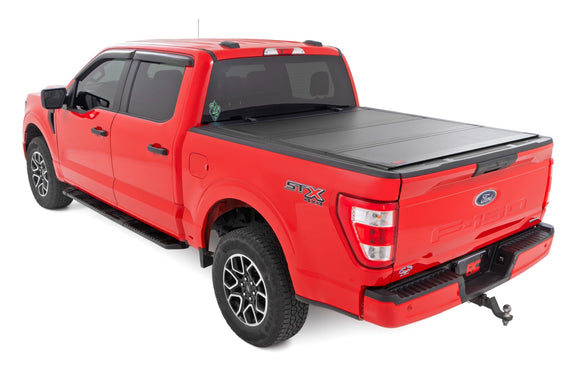 Rough Country Hard Tri-Fold Bed Cover 5'7" Bed For Ford F-150 15-20