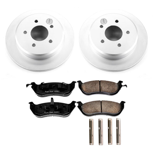 PowerStop Genuine Geomet Coated Rotor and Low-Dust Ceramic Brake Pad Kit