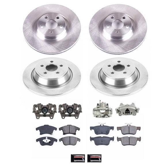 PowerStop OE Stock Replacement Low-Dust Ceramic Brake Pad, Rotor and Caliper Kit