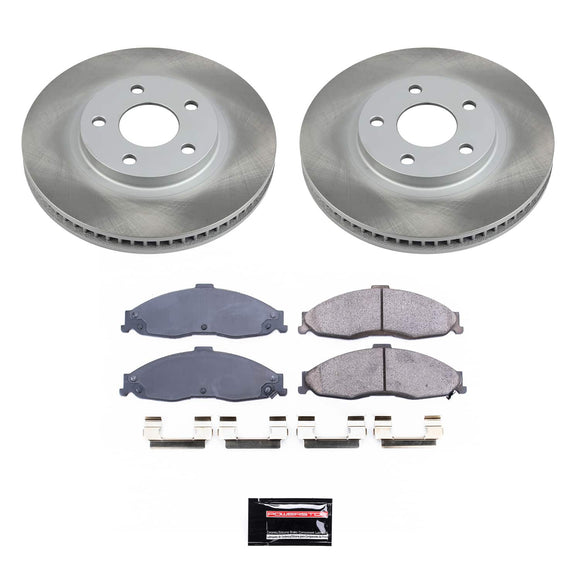 PowerStop Semi-Coated Rotor and Low-Dust Ceramic Brake Pad Kit