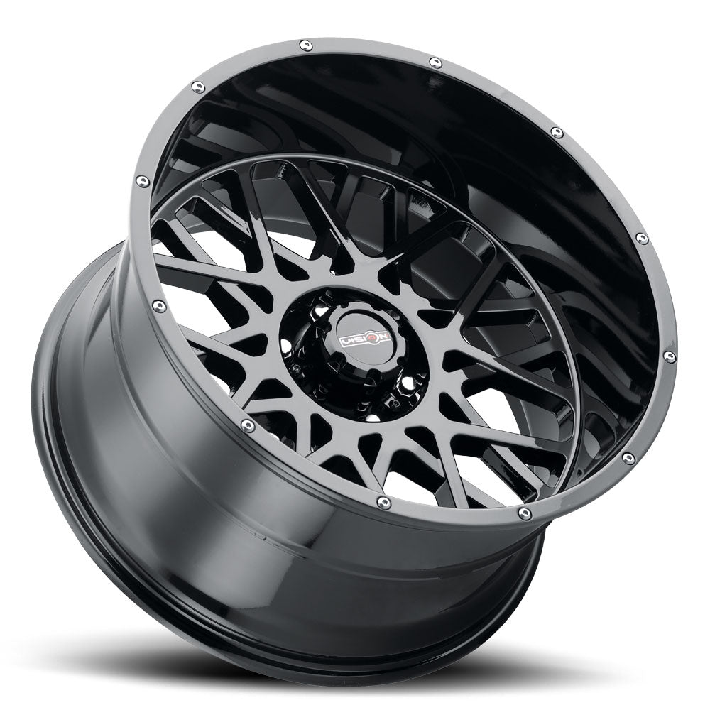 20x10 Vision 412 Rocker Gloss Black 6x135 ET-25 Wheel Rim