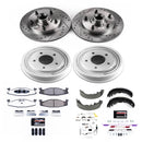 PowerStop Z36 Ceramic Brake Pads with Drilled Slotted Rotors and Drum Shoe Kit