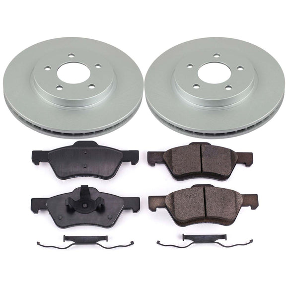 PowerStop Genuine Geomet Coated Rotor and Low-Dust Ceramic Brake Pad Kit