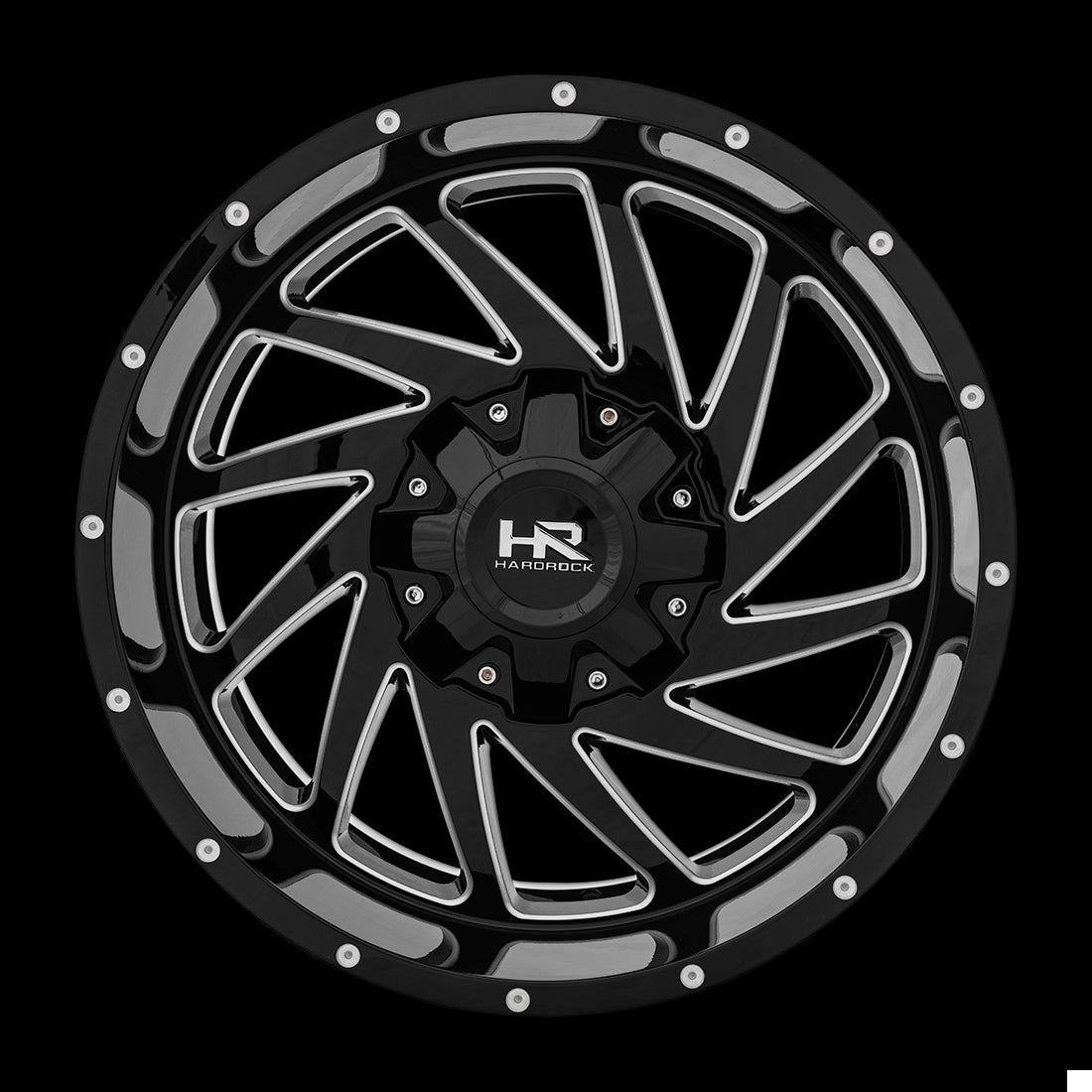 20x10 Hardrock Crusher Gloss Black Milled 8x170 ET-19 wheel/rim