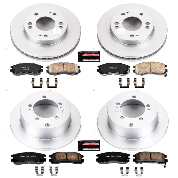 PowerStop Genuine Geomet Coated Rotor and Low-Dust Ceramic Brake Pad Kit