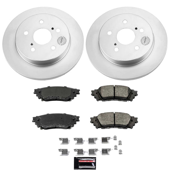 PowerStop Genuine Geomet Coated Rotor and Low-Dust Ceramic Brake Pad Kit