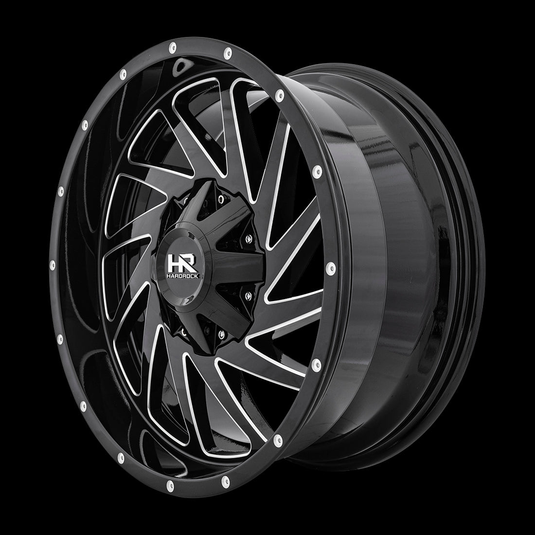 20x9 Hardrock Crusher Gloss Black Milled 6x135/139.7 ET0 wheel/rim