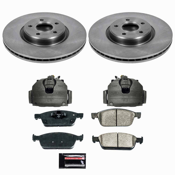 PowerStop OE Stock Replacement Low-Dust Ceramic Brake Pad, Rotor and Caliper Kit