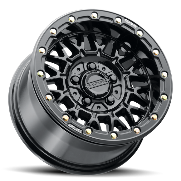15x10 Raceline A15GB Omega Gloss Black 5x114.3 ET10 CB68 Wheel