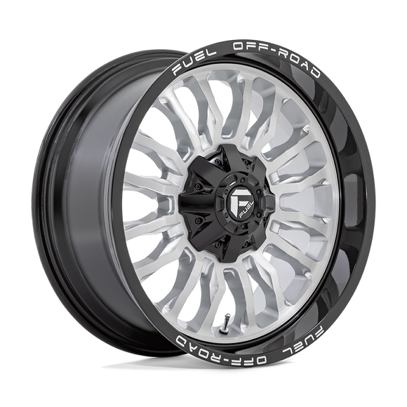 22x10 Fuel Off-Road D798 Arc Silver Brushed Face Black Lip 8x170 ET-18 Wheel