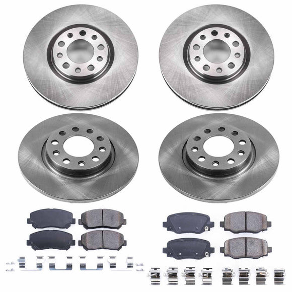 PowerStop OE Stock Replacement Low-Dust Ceramic Brake Pad and Rotor Kit