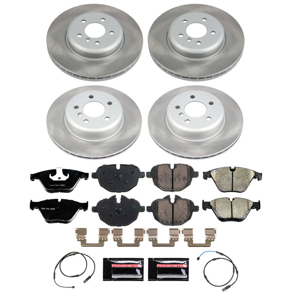 PowerStop Semi-Coated Rotor and Low-Dust Ceramic Brake Pad Kit