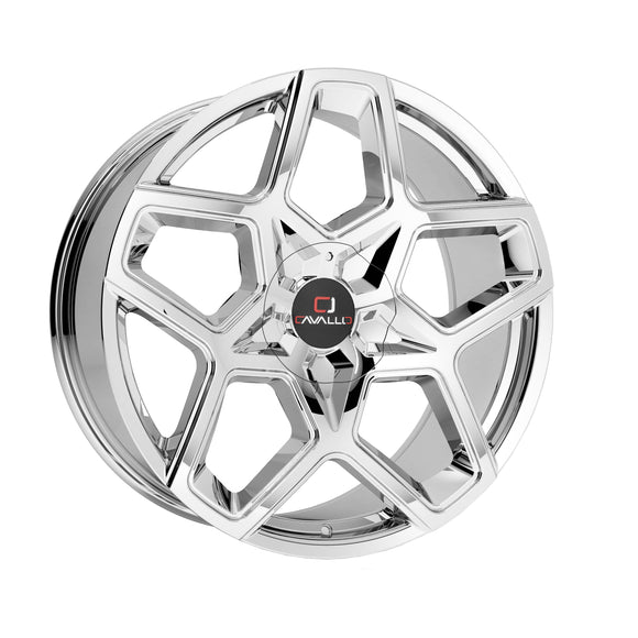22x8.5 Cavallo CLV-25 Nano Chrome 5x112/114.3 ET38 wheel/rim