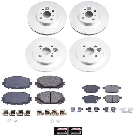 PowerStop Genuine Geomet Coated Rotor and Low-Dust Ceramic Brake Pad Kit