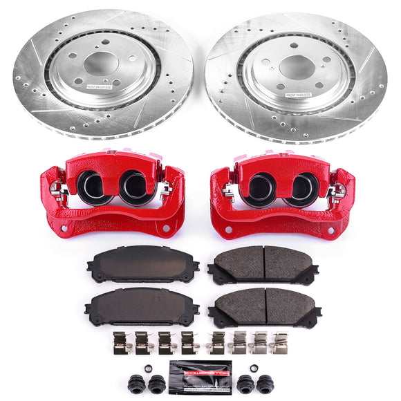 PowerStop Z23 Daily Driver Carbon-Fiber Ceramic Pads Drilled & Slotted Rotor & C