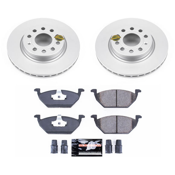 PowerStop Genuine Geomet Coated Rotor and Carbon-Fiber Ceramic Brake Pad Kit