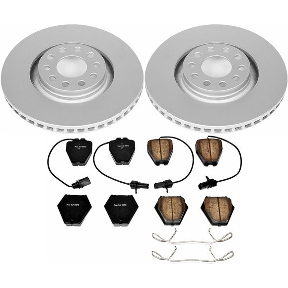 PowerStop Genuine Geomet Coated Rotor and Carbon-Fiber Ceramic Brake Pad Kit