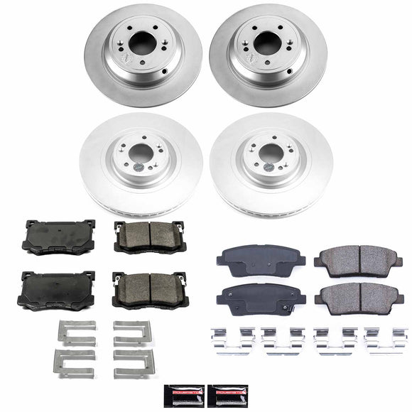 PowerStop Genuine Geomet Coated Rotor and Low-Dust Ceramic Brake Pad Kit
