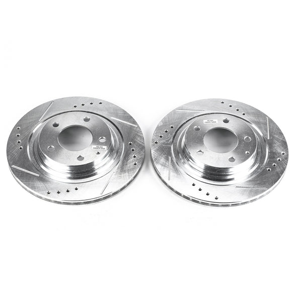 PowerStop Evolution Drilled Slotted Rotors Pair Rear For Mazda RX-7