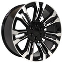 24" Replica CV43 fits Chevrolet Silverado 1500 24x10 Black Machined