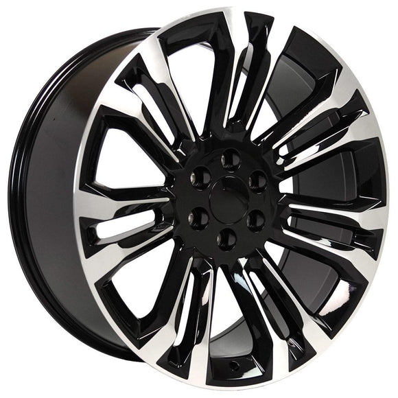 24" Replica CV43 fits Chevrolet Silverado 1500 24x10 Black Machined
