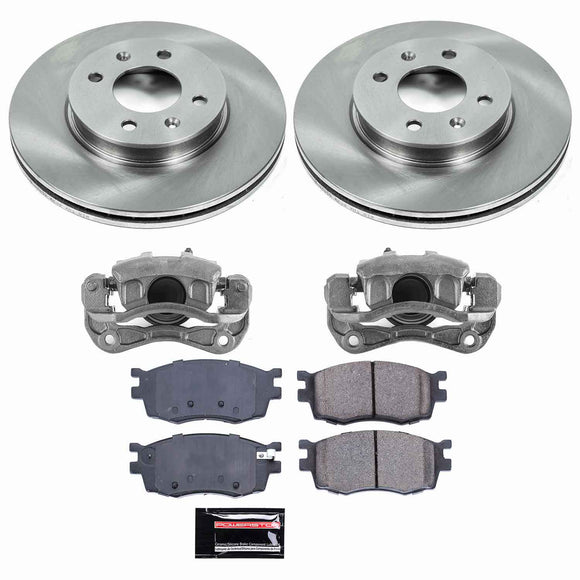 PowerStop OE Stock Replacement Low-Dust Ceramic Brake Pad, Rotor and Caliper Kit