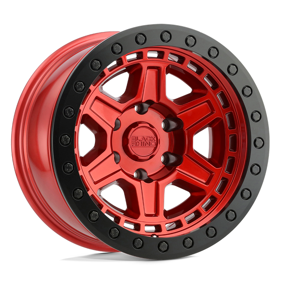 20x9.5 Black Rhino Reno Candy Red Black Lip Edge Black Bolts 6x139.7 ET12 Wheel