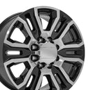 20" Replica CV70A fits GMC Sierra 2500 3500 HD Denali 20x8.5 Black Machined