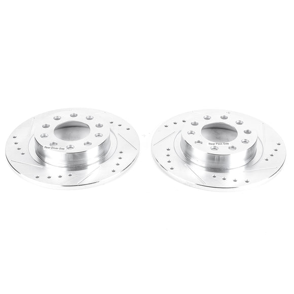 PowerStop Evolution Drilled Slotted Rotors Pair Rear For Dodge Dart